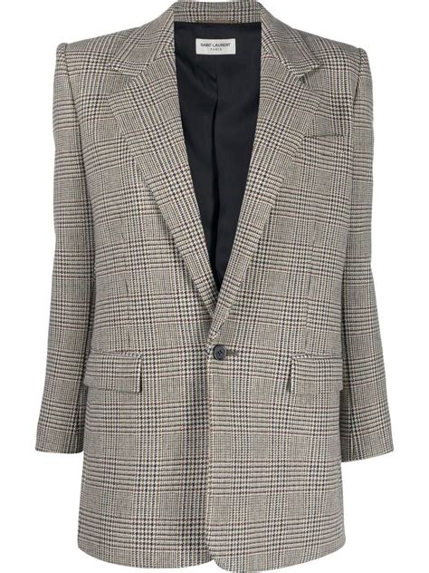 saint laurent houndstooth blazer.